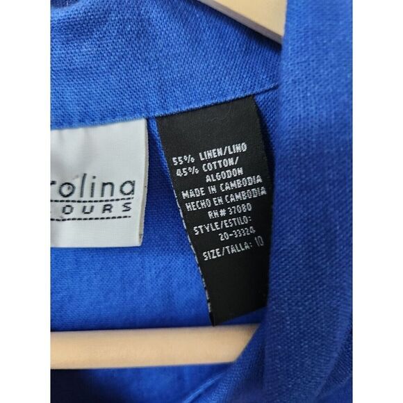 Vtg Carolina Colours womens linen blend southwestern stamp button front shirt 10 - Picture 3 of 6